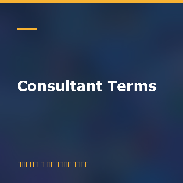 Consultant Terms
